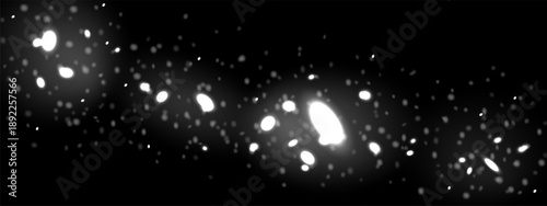 White particle light effect for forest backdrop. Magic firefly glow overlay. Fairy tale pollen twinkle background. Magical garden dust spell swirl. Bright flare spray trail and bokeh for cool cave.