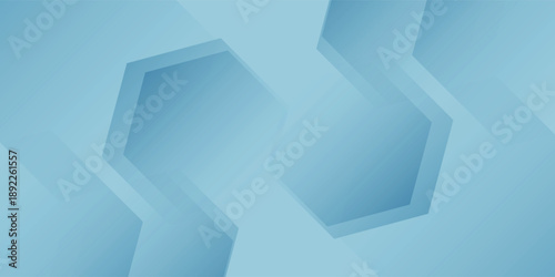 Abstract light blue background with geometric hexagonal shapes creating a modern 3D effect and subtle shadows.