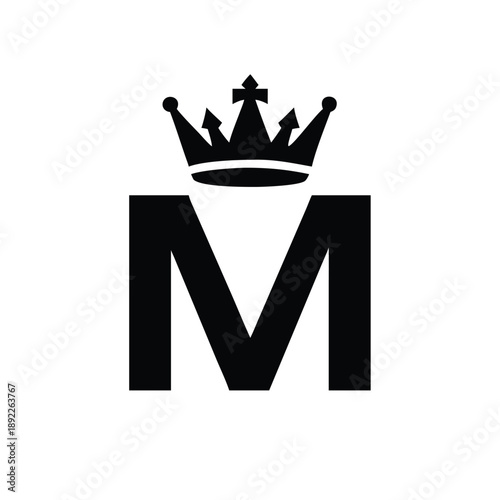 Crown merged with letter M symbolizing royal brand identity