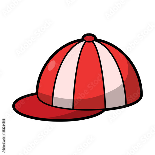 Schilderij op canvas Striped jockey cap vector illustration