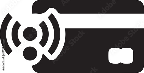 silhouette vector icon of a NFC payment on white background