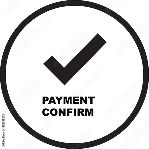 silhouette vector icon of a Payment confirmation on white background