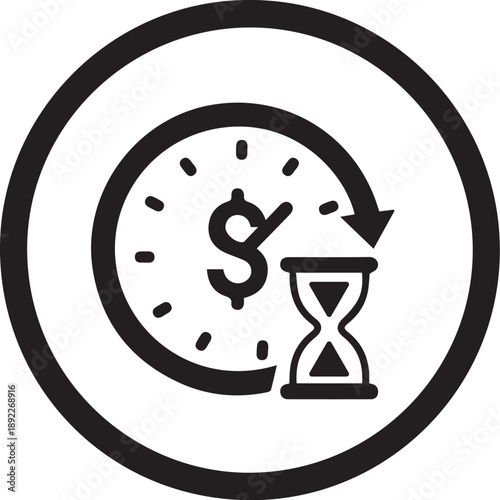 silhouette vector icon of a Payment pending icon on white background