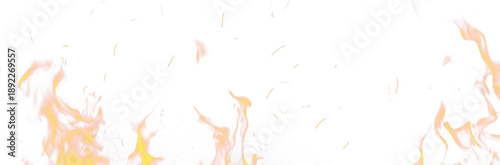 A glowing orange-red flame trail twists and curves with radiant energy. Sparks and embers flicker dynamically along the path. Perfect for digital fire effects. PNG