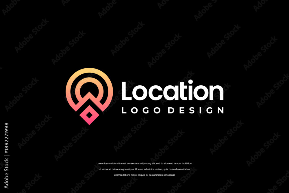 Fototapeta premium Modern map markers. Location mark icons. Map Marker Illustration. Destination Symbol. Pointer Logo. Vector illustration
