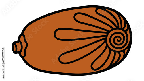 Ancient Pottery Illustration: A close-up illustration of a beautifully designed piece of ancient pottery, showcasing intricate patterns and historical significance.