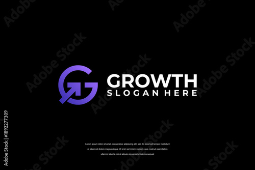 abstract growth symbol logo vector design