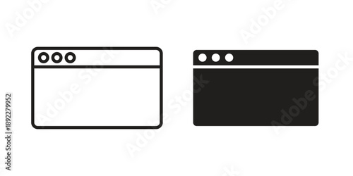 Browser window icon symbol design template. Vector 10 eps.