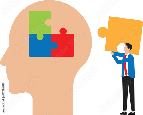 Mental health and Businessmen with mental disorders fight against stress, depression and emotional burnout and other psychological problems concept

