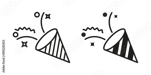 Confetti icon symbol design template. Vector 10 eps.