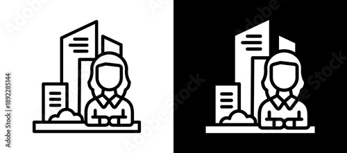 Business Owner whiteblack icon