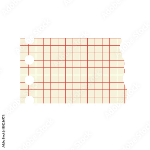 Torn Grid Paper Scrap