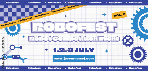 Robot competition festival Banner Template