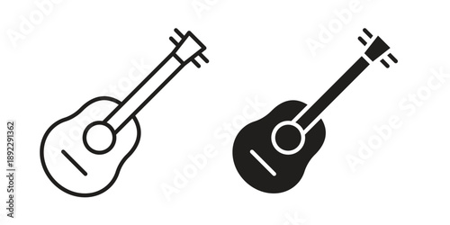 Guitar icon symbol design template. Vector 10 eps.