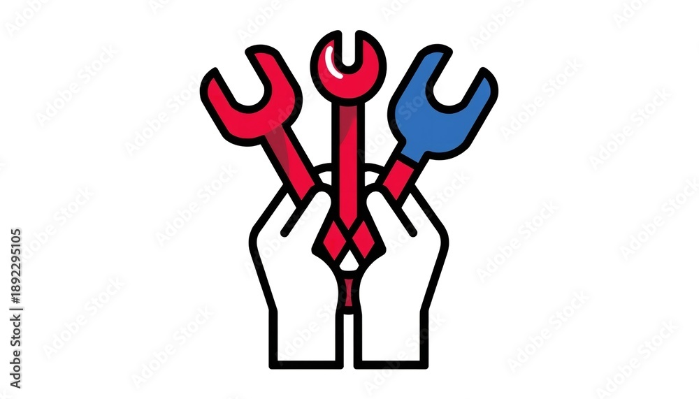 custom made wallpaper toronto digitalA pair of hands holding three colorful wrenches in a graphic illustration
