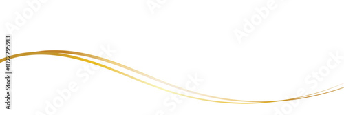 Golden wavy line, gold curved line, Vector illustration. EPS 10 .