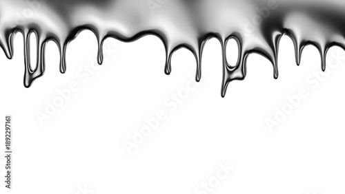 Foto Dripping chrome liquid metal banner background 3D Rendering