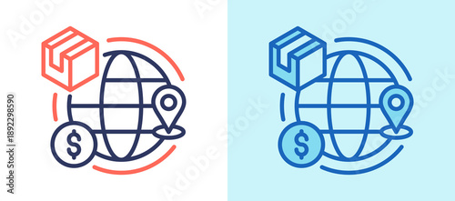 Global Trade whiteblue icon