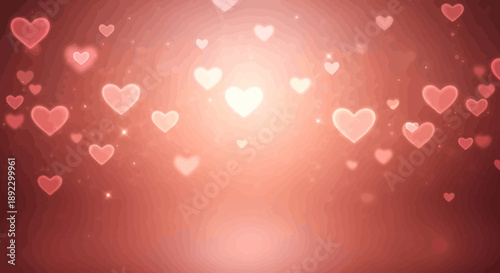 Radiant Rose Gold Heart Bokeh Background with Shimmering Light Particles, Romantic Valentine's Day Opulence, Dreamy Anniversary Celebration Backdrop
