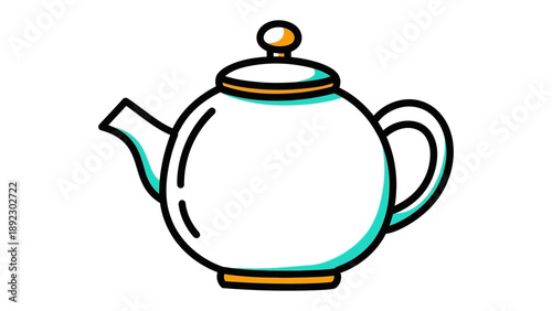Teapot Illustration: A simple yet elegant illustration of a white teapot, perfect for tea lovers.