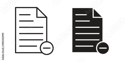 Remove file icon symbol design template. Vector 10 eps.