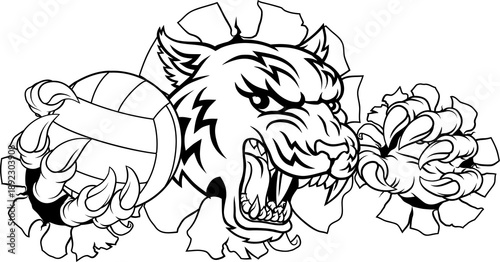 A tiger volleyball animal s...