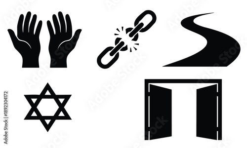 Passover silhouette set bundle passover silhouette, symbols of freedom