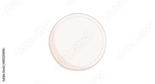 Eco-friendly cotton pad isolated on a white background, showcasing a minimalist design with a soft texture and circular shape
