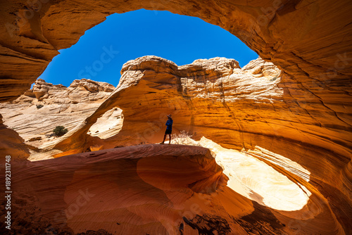 Wallpaper Mural Man in Arizona Sandstone Alcove Arch Torontodigital.ca
