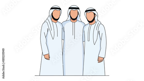 Cultural Unity: A sketch-style illustration captures three individuals, each adorned in traditional attire, embodying cultural harmony.