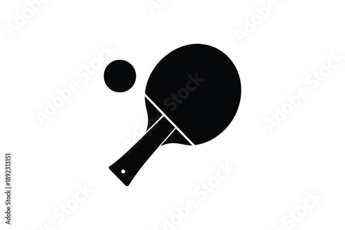 Table tennis racket and ball isolated on a white background, symbolizing active sport hobby