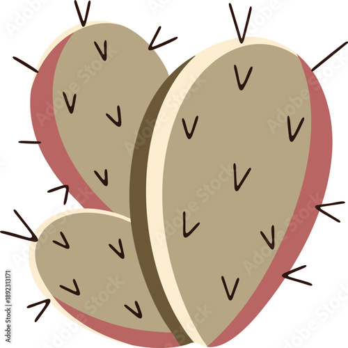 Prickly Pear Cactus Pads Illustration