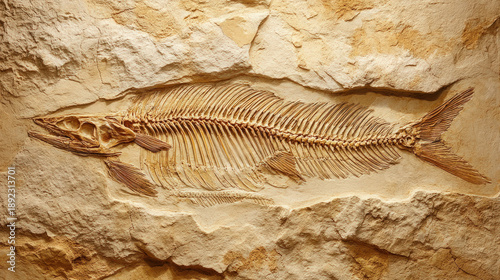 A fossil of a prehistoric fish