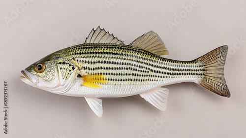 A striped bass fish out of ...