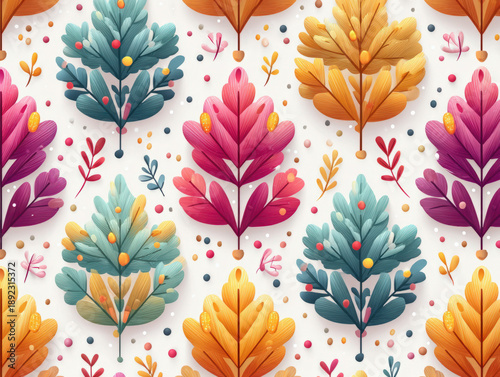 funky colorful snowflakes pattern