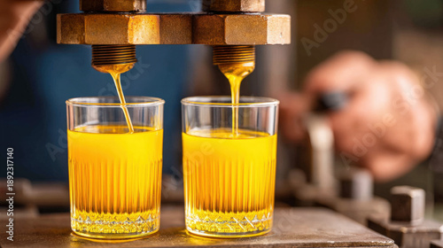 Waste kitchen oil being col...