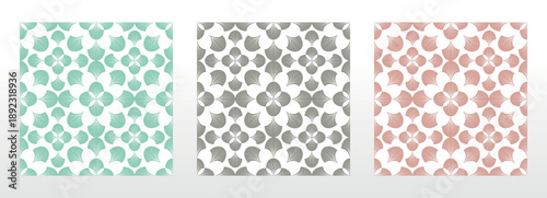 Collection of flower geometric patterns. Seamless vector backgrounds. Colored ornaments. Ornament for fabric, wallpaper, packaging. Decorative prints