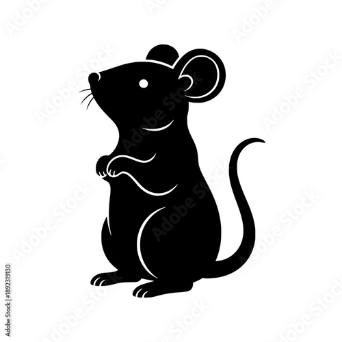 black rat vector isolated on white background