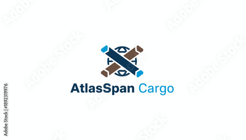 AtlasSpan Cargo abstract geometric logo symbolizing global transport on isolated white background.