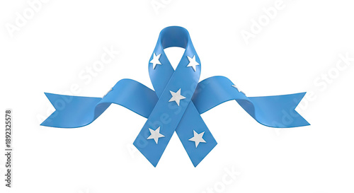 Blue ribbon with white stars