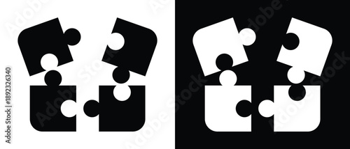 Puzzle pieces flat simple vector icon. Simple pieces Puzzle black vector icon. Perfect jigsaw puzzle vector illustration. doodle graphics icons. Vector graphics for web.