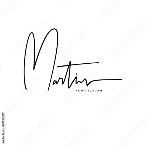 Martin name signature logo vector design