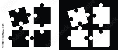 Puzzle pieces flat simple vector icon. Simple pieces Puzzle black vector icon. Perfect jigsaw puzzle vector illustration. doodle graphics icons. Vector graphics for web.