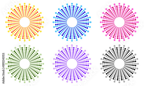 円の模様の素材のセット1