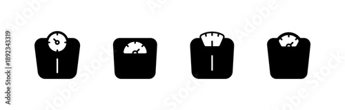 Floor weight scales black icon isolated on white background.