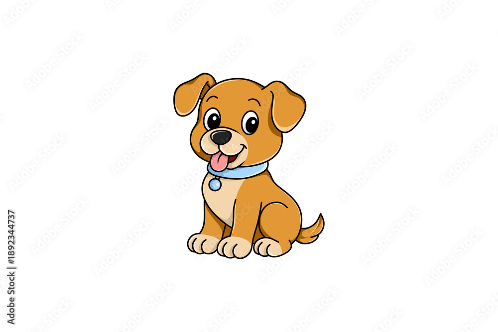 Fototapeta premium cute dog design, with a children's theme, with a plain white background