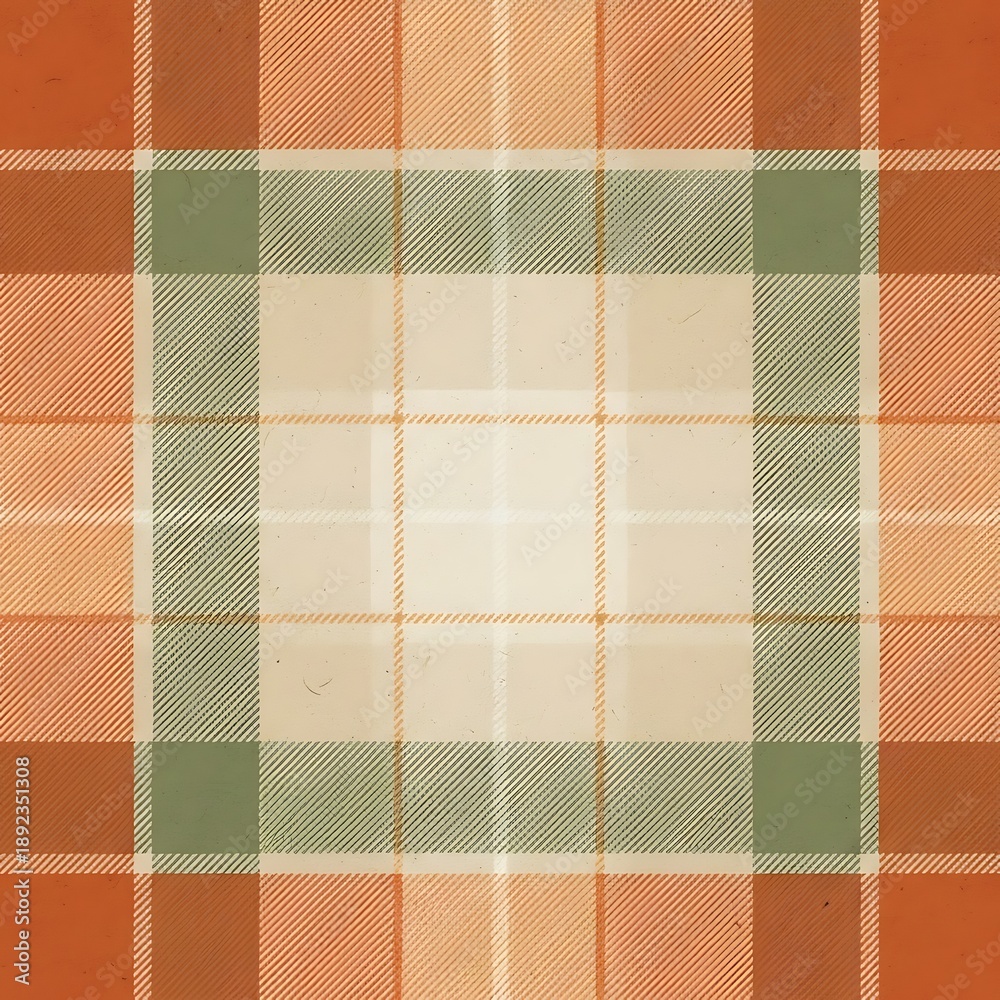 Fototapeta premium Cozy Tartan Fabric Pattern with Warm Autumnal Colors