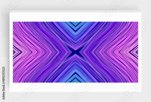 An ornament made of colored floss threads in the shape of an X. Geometric wallpaper. Strips. Illustration for brochure, poster, cover, card, presentation, flyer or banner.