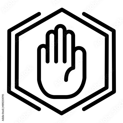 Restricted access line icon
