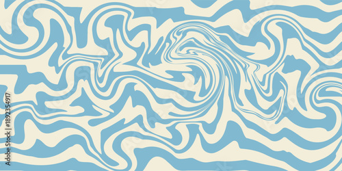 Groovy hippie 70s backgrounds. Waves, swirl, twirl pattern